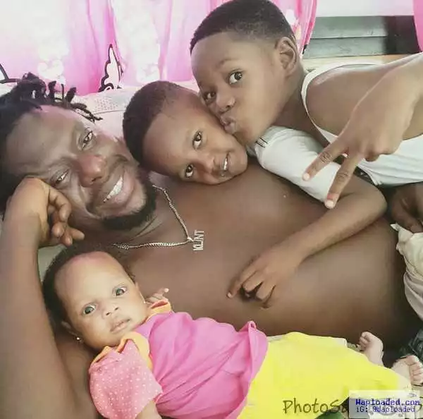 Checkout This Cute Photo Of Klint Da Drunk And His 3 Kids
